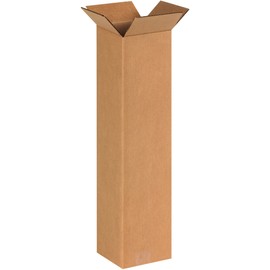 Aviditi 6624 Tall Corrugated Cardboard Box 6" L x 6" W x 24" H, Kraft, for Shipping, Packing and Moving (Pack of 25)