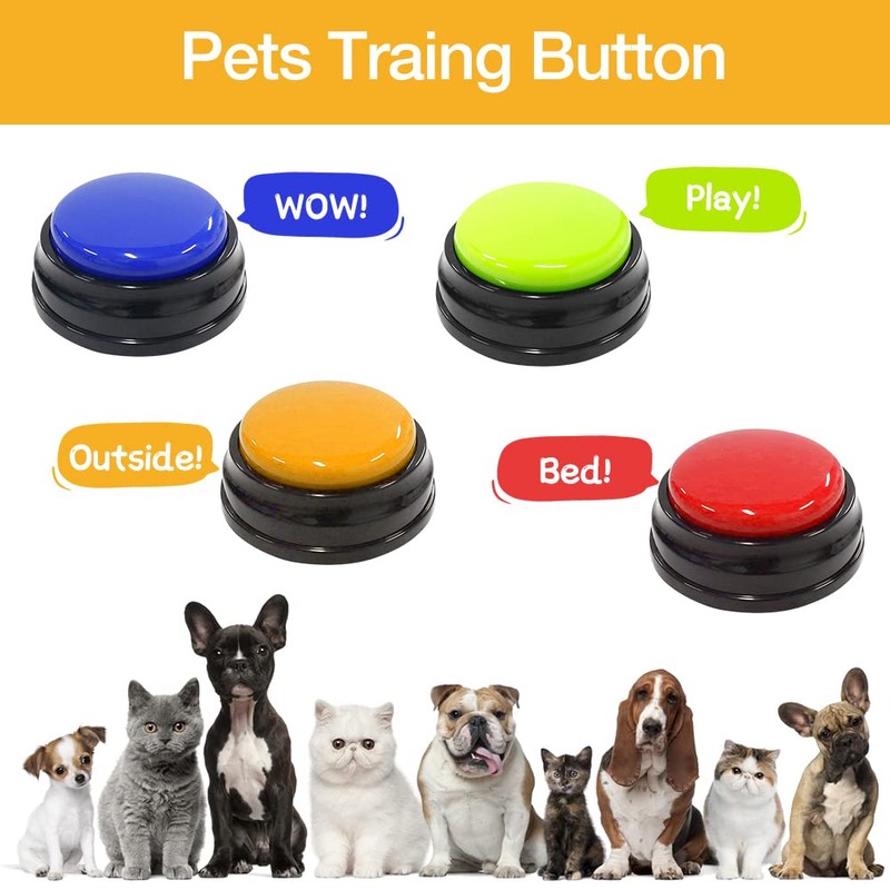 NAVESO Buzzer with Recording Function Dogs, Pack of 4 Answer