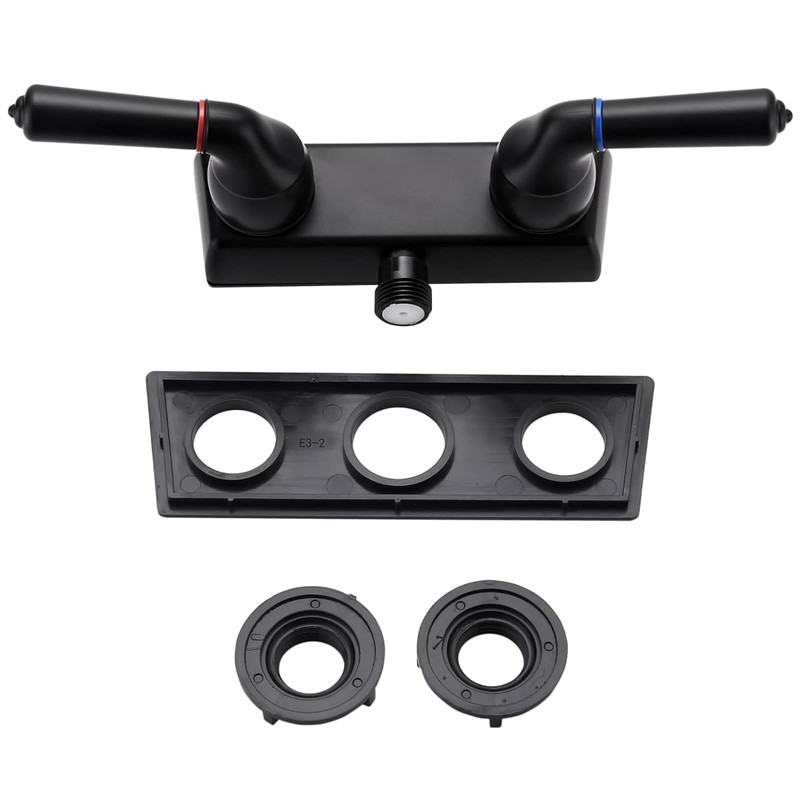 RV Shower Faucet Valve Diverter with Hot/Cold Handles Compatible with