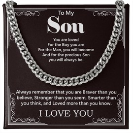 GLAVICY To My Son Cuban Link Chain Necklace, Son Necklace from Mom, Son Necklace from Dad, Gift For Son Necklace, To My Amazing Son Cuban Link Chain Necklace, Son Christmas Gift #10