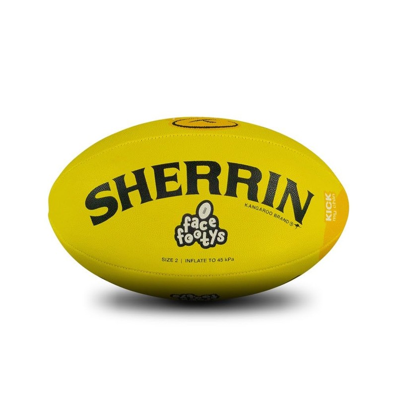 Sherrin Face Footys All Surface Football, Yellow, Size 2