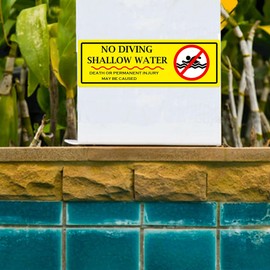 No Diving Shallow Water Stickers NO DIVING Adhesive Swimming Pool Safety Warning Stickers Pool Signs for Swimming Pool Decor (Diving)