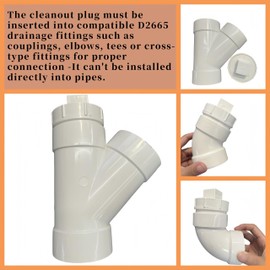 6 inches PVC DWV Cleanout Plug Cap female sewer Adapter Fitting with drainage and piping systems White (6 inches)