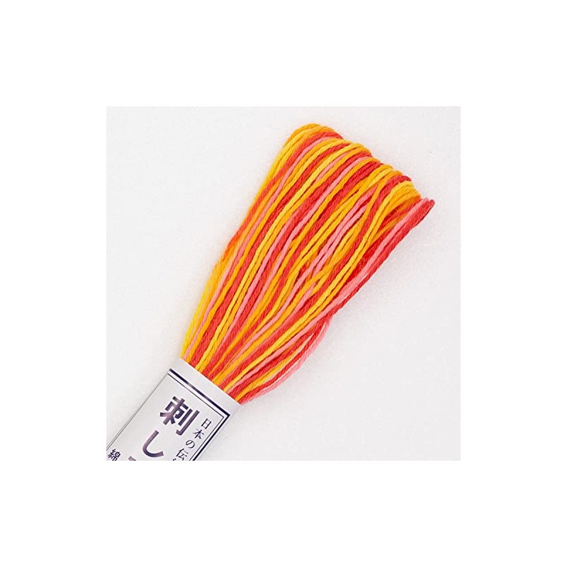 Olympus Sashiko Thread Skein, Orange, Pink, & Yellow