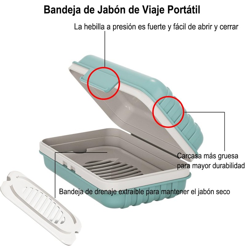 HAKUKU Jabón de Viaje, Bandeja de Jabón de Baño Portátil