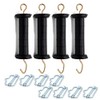 Plastic Electric Fence Gate Handle with Polytape Splicer,Spring Gate Handle with Poly Tape Buckle. (4)