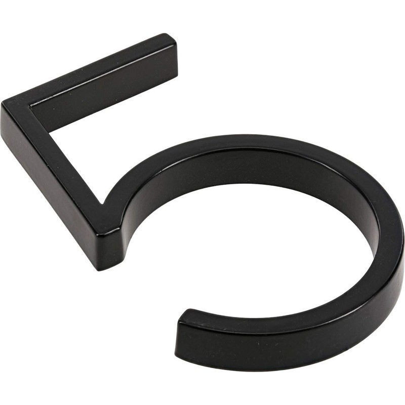 Distinctions 844715 Black Upgraded 5" Floating House Number 5, 5-Inch