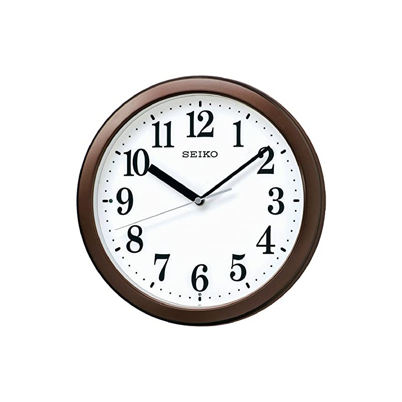 Seiko Clock KX256B Wall Clock, Brown Metallic, Diameter 11.0 x