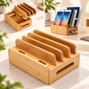 Bamboo Charging Station Organizer for Phones and Tablets – Multi-Device
