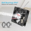 Wathai 120mm x 25mm DC 12V Waterproof Fan Dual Ball