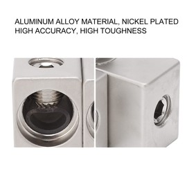 Aramox Reductor de Entrada de Amplificador, 2 Piezas de Calibre Dual 1/0 a Amplificador de Calibre 1/0 Reductor de Entrada Aleación de Aluminio Niquelado de Alta Potencia para audio de automóvil