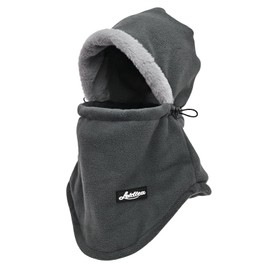 AOY Neck Warmer Men's Cold Protection 【360° Warmth from Head to Neck】 Face Cover Hat, Fleece Lining, Warm, Thick, Windproof, Heat Retention, Soft, Skin-Friendly, Adjustable Cord, Easy to Put On and