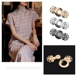 YINETTECH 20 Pairs Cape Cloak Clasp Vintage Lucky Cloud Pattern Sew On Snap Buckle Fasteners Hook and Eye Cardigan Clip for Costume Making 4 Colours 29x13mm