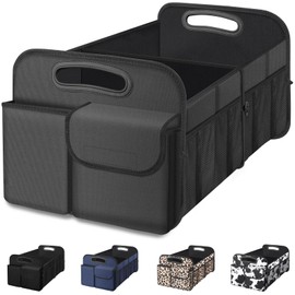 Femuar Car Trunk Organizer, Car Storage Organizer with Large Capacity Waterproof Collapsible Trunk Organizer for Car Suv/Jeep/Sedan (Grey, Standard)