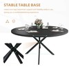 47.24" Round Dining Table, Modern Dining Room Table for 4-6
