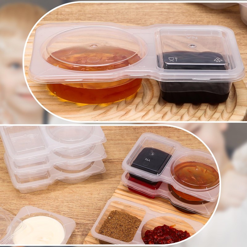 saerryor 20Pcs Reusable Snack Pack Containers,Reusable Snack Pots with Lids,Double