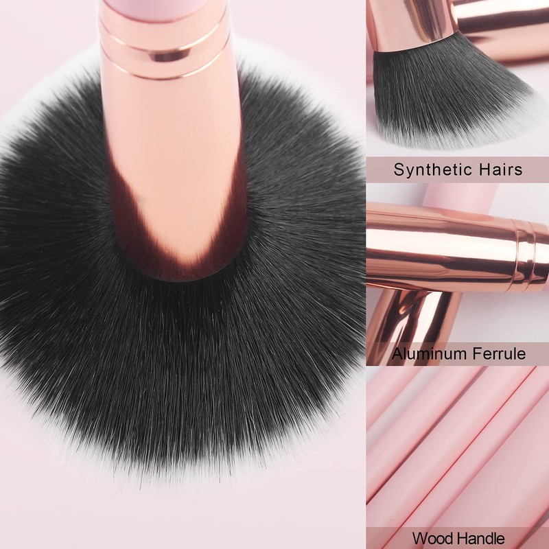 Real Perfection Makeup Brush Set 16 Pcs with 1 Eyebrow