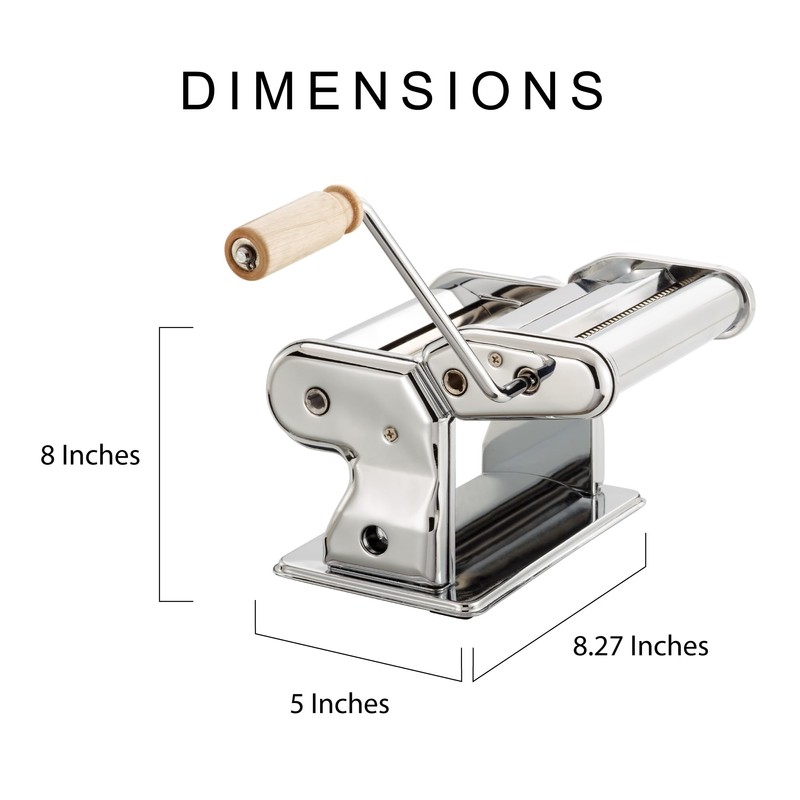 Fante’s Double Cutter Classic Pasta Maker, Hand-Crank Noodle Press with