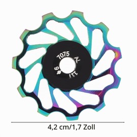 Buachois Bicycle Rear Derailleur Pulley, 11T Aluminium Alloy Ceramic Bearings, Gear Rollers, Bike Guide Roller, Rear Gear Wheel for 8 9 10 11 Speed Rear Derailleurs, Colourful