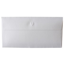 BAY LETTERPRESS 3 Long Envelopes, 30 Pieces, Cute Heart