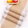 LABRIMP Lace Jute Table Cover Wedding Decor Party Tablecloth for
