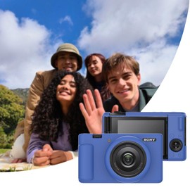 Tedubax Silicone Case for Sony ZV-1F/ ZV-1 II/ZV-1M2 Digital Camera with 2PCS Screen Protector and a Lanyard Sony ZV-1 II case-(Blue)