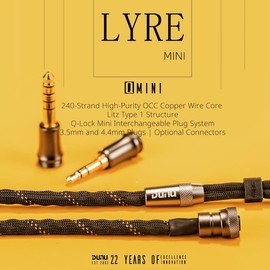 Fanmusic DUNU Lyre Mini Earphone Cable 240-Strand High-Purity OCC Copper Wire MMCX/0.78 2PIN Connector (0.78mm)
