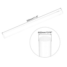 sourcing map Acrylic Round Rods 13/16" x 12" Clear Acrylic Dowel Rods Sticks Plastic Sticks Strip for DIY Crafts Lighting Gardening Decorations - 20mm x 300mm