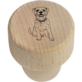 19mm 'Border Terrier' Wooden Bottle Stopper/Cork (BS00019407)