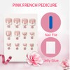 GlamRays 24 Pieces White French Tip Press-on Toenails Short Square
