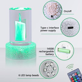 Light Base for Glass Art- Crack Lighting with Touch-Controlled,Remote Control,Color Changes,Multi-Function and Groove Design,Display Stand Base Light for Display,Crystal Ball,Glass art(2.67in X 1.1in)