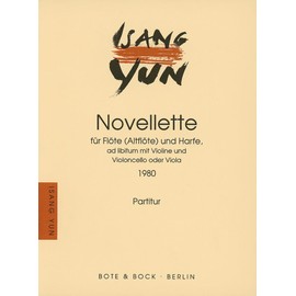 Novellette: Flöte (Altflöte) und Harfe, ad libitum mit Violine und Violoncello (Viola). Partitur und Stimme.