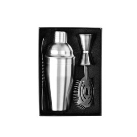 Thirsty Rhino Mixology, Bartender Cocktail Shaker Bar Gift Set, 4 Piece Accessories, 18 oz. Cocktail Martini Shaker, Double Sided Jigger, Mixing Spoon, Cocktail Ice Strainer (Set of 4)
