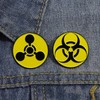 Radiation Hazard Identification Enamel Pin Yellow Metal Badge Brooch As
