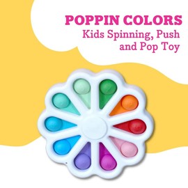 Poppin Colors Toddler Tested - Spinning Toy with Push & Pop Dimples - Ages 15+ Months - Color & Shape Recognition