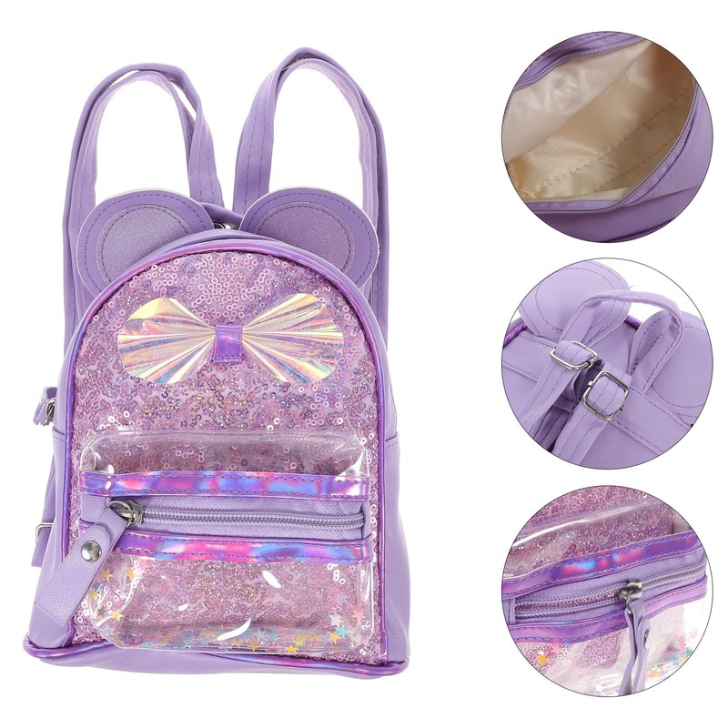 VALICLUD Kids Backpack Mini Cat Backpack Purse Holographic Backpack Sequin