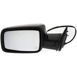 Kool Vue Mirror Compatible with 2009-2010 Dodge Ram 1500 and 2010 Ram 2500 Textured Black Heated Manual Folding Power Glass Driver Side