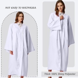 MyGradDay Unisex Matte choir robes for church Baptism Officiant Confirmation Costume,Graduation Gown Pastor &judges robe