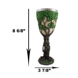 Ebros Forest Spirit Greenman Deity Tree Of Life Wine Goblet Chalice Cup 6oz