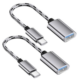 MISYNLON USB C to USB OTG Adapter Cable, USB Type C Male to USB A 2.0 Female Converter Data Sync and Charge, for Computer,Laptop,Tablet, S24/S23/S22/S21(2Pack)