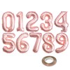 [10] 16" Number Rose Gold Foil Balloons 0-9 set, Mylar