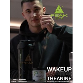 PEAK WakeUp – 60 Capsules I 30 Servings I 100 mg Caffeine + 100 mg L-Theanine from Green Tea Extract per Capsule I as a Awakening for Energy & Concentration and Coffee Replacement