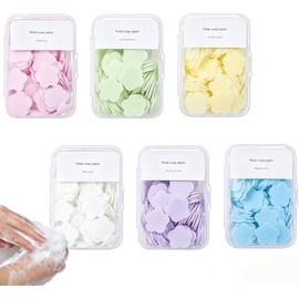 Jabones líquidos de papel para viajes, 6 cajas de mini jabones líquidos portátiles perfumados, láminas desechables de jabón líquido espumoso para viaj