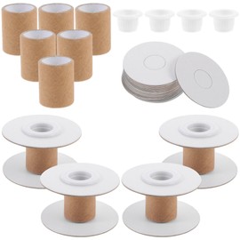 NUOBESTY 10pcs Empty Wire Spools Removable Paper Sewing Spools Thread String Bobbin Weaving Bobbins Craft Spools for Embroidery Thread Yarn Ribbon Crafts Sewing 6 * 3