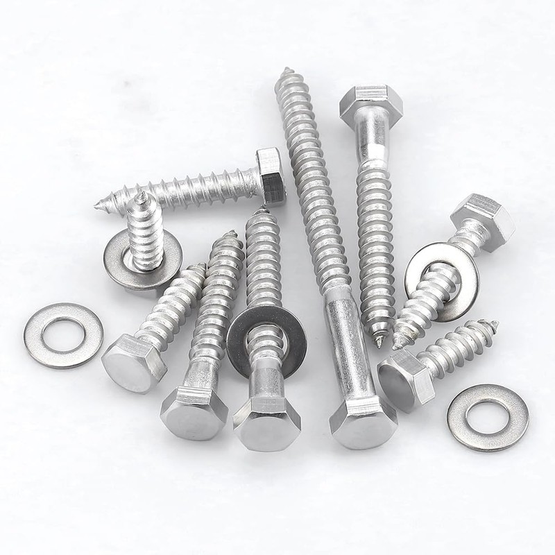 10 Sets 5/16 x 4 Stainless Steel Hex Head Lag