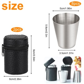 Ksvaye 8 pieces stainless steel cup