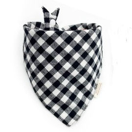 Pañuelo para perro (crema, negro, a cuadros, L)