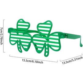 Tiwnefua Tiwnefua St. Patrick's Day Shamrock Glasses Irish Lucky Green Clover Sunglasses (12Pcs)