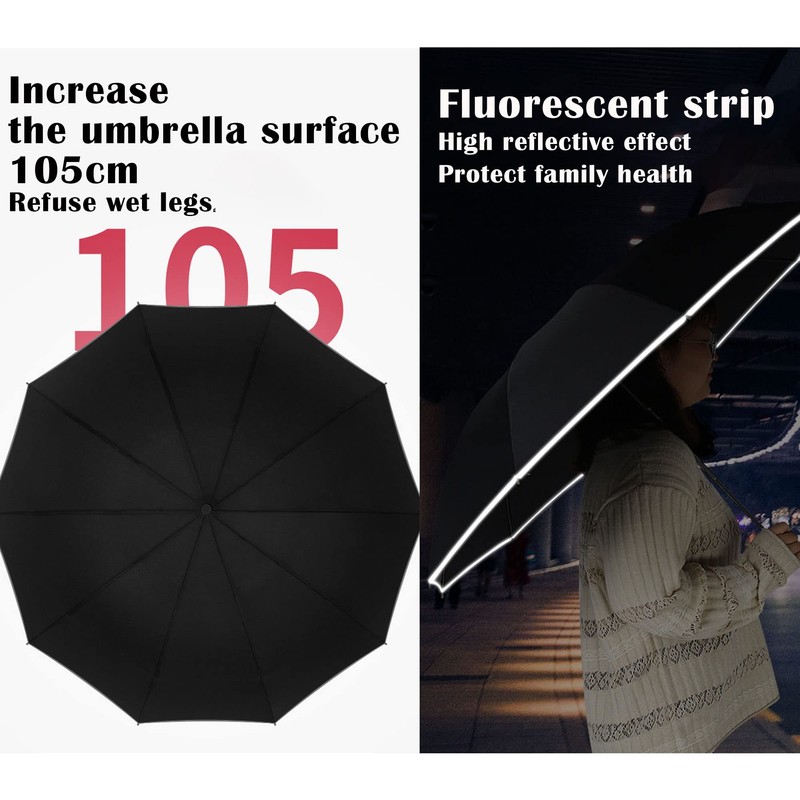 Travel Umbrella, Compact, Windproof, Reverse folding design, Increase and thicken