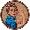 Rosie the Riveter Patrol Patch - 2" Diameter Round Embroidered Patch (Sew-on)